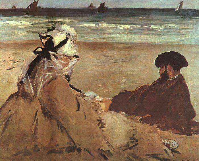 Edouard Manet On the Beach oil painting image